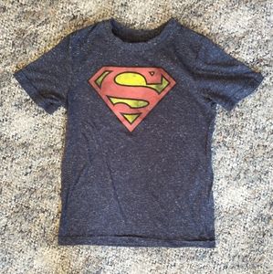 Boys Superman Shirt--Dark Grey